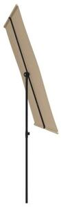 Parasol ogrodowy na aluminiowym słupku, 2x1,5 m, taupe