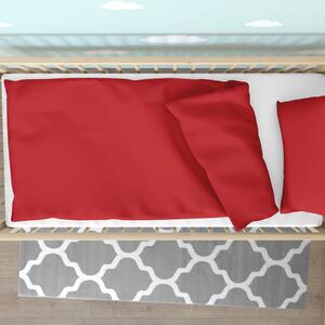 Goldea pościel bawełniana do łóżeczka - czerwona 90 x 120 i 40 x 60 cm