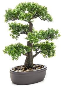 Emerald Sztuczny fikus bonsai w brązowej donicy, 43 cm