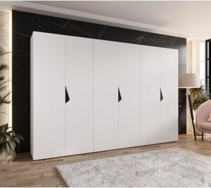Szafa uchylna otwierana Sandi 1 300 (3x100) wys. 202 cm biaÅy + u. czarny