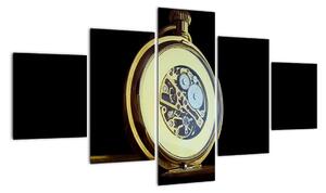 Obraz złotego zegarka kieszonkowego (125x70 cm)