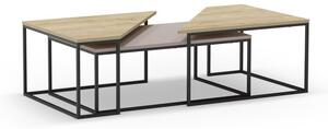 Stoliki z blatem w dekorze dębu zestaw 3 szt. 70x110 cm Titan – Marckeric