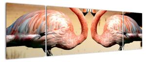Obraz - dwa flamingi (170x50 cm)