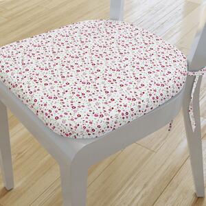 Goldea zaokrąglona poduszka na krzesło 39x37 cm - różowe kwiaty malowane 39 x 37 cm