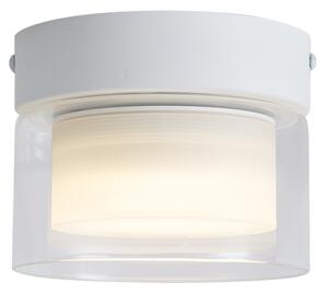 Nowoczesna lampa sufitowa biała z przezroczystym szkłem - Puck