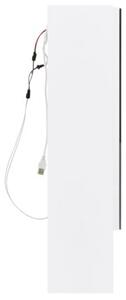 Szafka łazienkowa z lustrem i LED, biała, 80x15x60 cm, mdf
