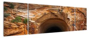 Obraz - tunel w skale (170x50 cm)