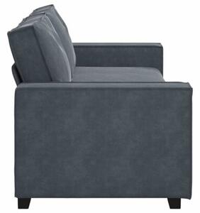 Sofa 3-osobowa, ciemnoszara, 220x78x84 cm, obita aksamitem
