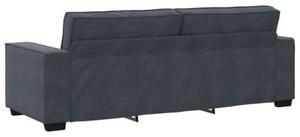 Sofa 3-osobowa, ciemnoszara, 220x78x84 cm, obita aksamitem