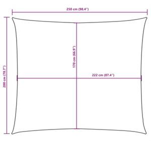 Prostokątny żagiel ogrodowy, tkanina oxford, 2x2,5 m, terakota