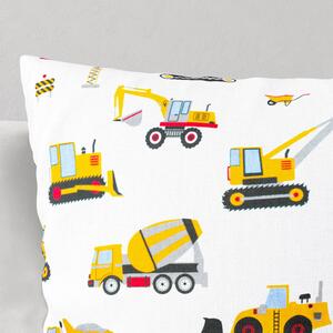Goldea poszewka na poduszkę bawełniana dla dzieci - ciężarówki i koparki 40 x 60 cm