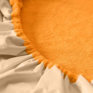 Goldea prześcieradło nieprzemakalne do łóżeczka frotte - pomarańczowe 60 x 120 cm