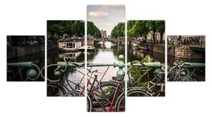 Obraz roweru w mieście (125x70 cm)