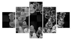 Obraz - czarno - białe szachy (125x70 cm)