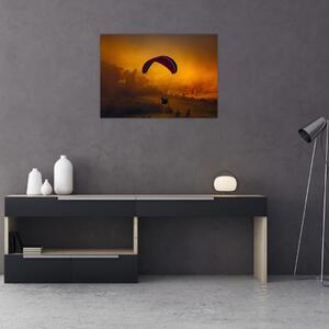 Obraz spadochroniarza o zachodzie słońca (70x50 cm)