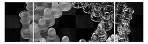 Obraz - czarno - białe szachy (170x50 cm)