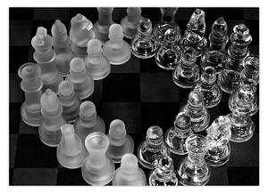 Obraz - czarno - białe szachy (70x50 cm)