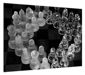 Obraz - czarno - białe szachy (70x50 cm)