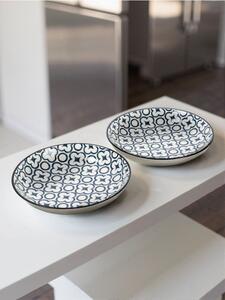 Sinsay - Wzorzyste talerze 2 pack - granatowy