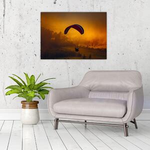 Obraz spadochroniarza o zachodzie słońca (70x50 cm)