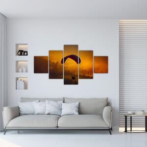 Obraz spadochroniarza o zachodzie słońca (125x70 cm)