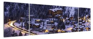 Obraz - górskie zimowe miasteczko (170x50 cm)