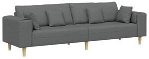Sofa 4-osobowa z oddychajÄ cÄ tkaninÄ w kolorze ciemnoszarym