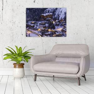 Obraz - górskie zimowe miasteczko (70x50 cm)