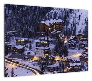 Obraz - górskie zimowe miasteczko (70x50 cm)