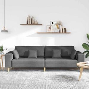 Sofa 4-osobowa z oddychajÄ cÄ tkaninÄ w kolorze ciemnoszarym