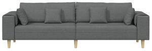 Sofa 4-osobowa z oddychajÄ cÄ tkaninÄ w kolorze ciemnoszarym