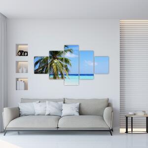 Obraz palmy na plaży (125x70 cm)