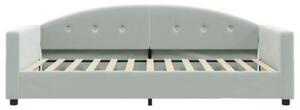Sofa z funkcją spania, jasnoszara, 100x200 cm, obita aksamitem
