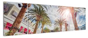 Obraz - palmy z basenem (170x50 cm)