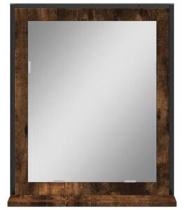 Lustro łazienkowe z półką, przydymiony dąb, 50x12x60 cm