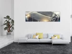 Obraz samochodu Audi - szary (170x50 cm)