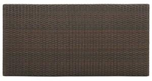 Stolik barowy z półką, brązowy, 120x60x110 cm, polirattan