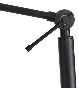 Regulowana czarna lampa podłogowa z czarnym kloszem i złotym wnętrzem 50 cm - Editor