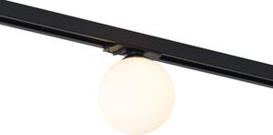 Nowoczesna lampa sufitowa czarna z białym szkłem do 1-fazowego systemu szynowego - Iconic Perle