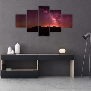 Obraz różowej Drogi Mlecznej (125x70 cm)