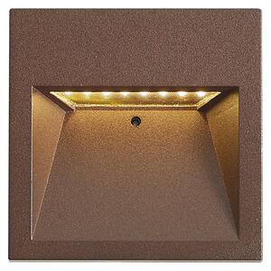 Nowoczesny kinkiet rdzawobrązowy kwadratowy z LED IP54 - Gem