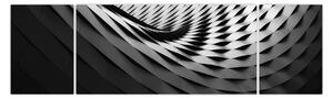 Abstrakcyjny obraz - czarno - biała spirala (170x50 cm)