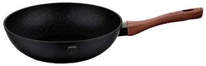 Granitowy wok z brązową rączką 28cm - Ibrok 11X