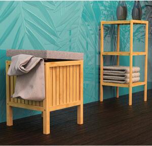 EISL Kosz na pranie z siedziskiem z poduszką 2-w-1 bambus 39x39x52,5cm