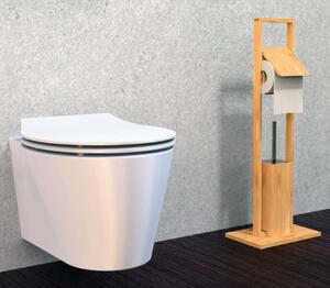 EISL Stojak toaletowy, miejsce na szczotkę i papier, bambus 30x21x82cm