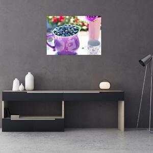 Obraz - jagody w filiżance (70x50 cm)