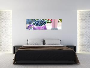 Obraz - jagody w filiżance (170x50 cm)