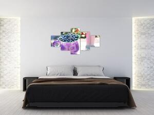 Obraz - jagody w filiżance (125x70 cm)