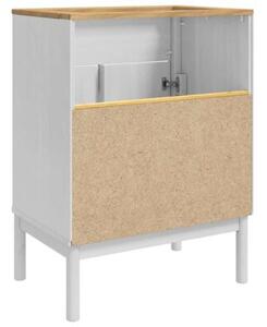 Nowoczesna szafka pod umywalkę floro z drewna sosnowego, minimalistyczny design, biały kolor