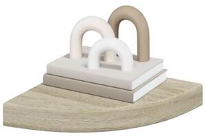 Narożne półki ścienne, 4 szt., kolor dębowy, 25x25x3,8 cm, mdf